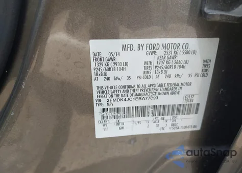 2014 Ford Edge Sel из США, поврежденный, VIN 2FMDK4JC1EBA77893